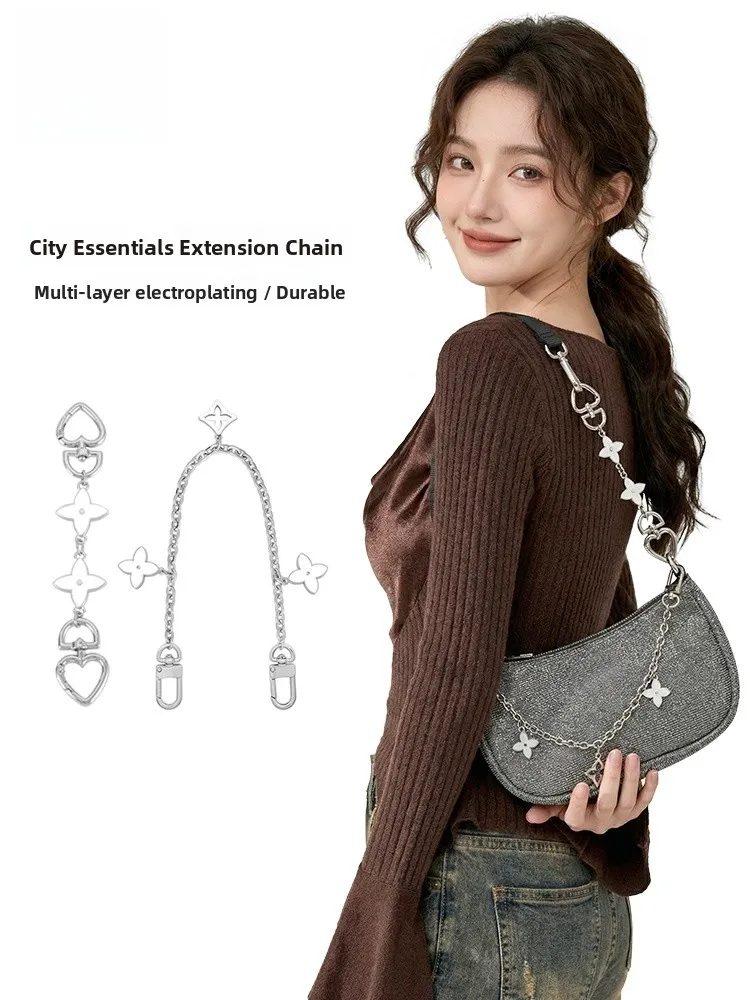 Gu Underarm Sparkling Bag Chain Extension Ci entials oulder Strap Leather Accories Faionable Chinese Brand
