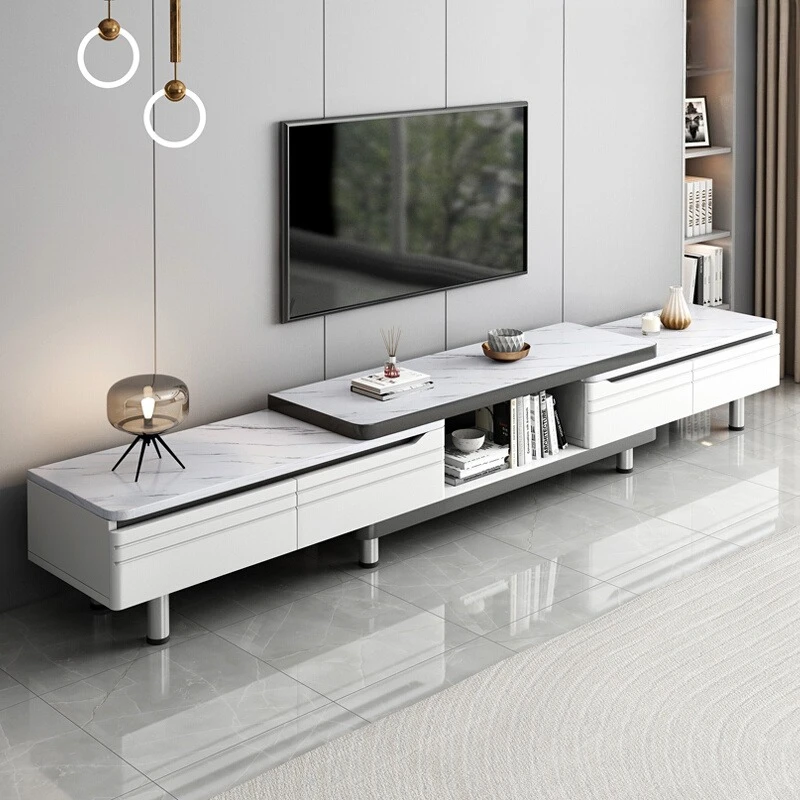 Organizador blanco soporte De Tv gabinete adorno cajones estante diseño soporte De Tv sala De estar Muebles nórdicos De televisión Muebles para el hogar