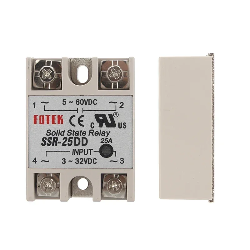 SSR -10DD 25DD 40DD DC Control DC SSR White Shell Single Phase Solid State Relay 5~60VDC TO 3~32VDC