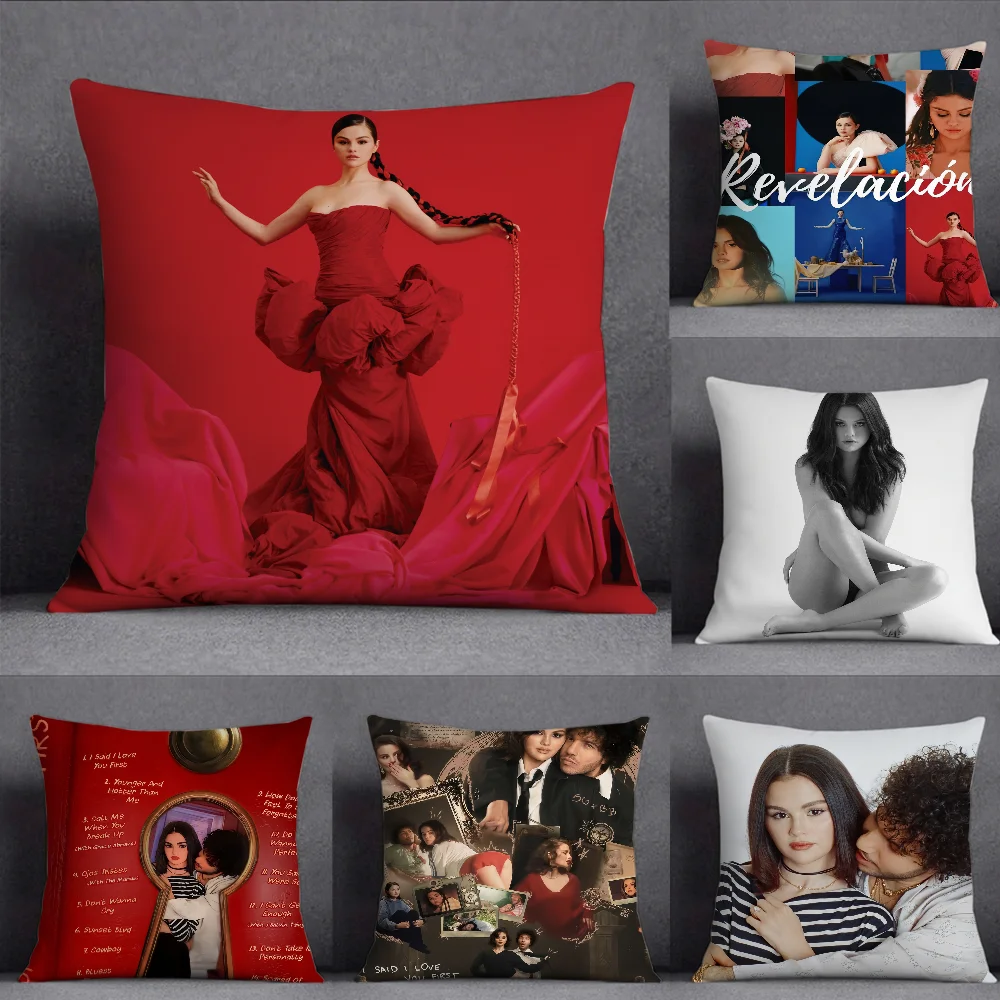 المغني سيلينا غوميز قلت أنا أحبك أول كيس وسادة مربع على الوجهين الطباعة قصيرة أفخم غطاء وسادة أريكة وسادة
