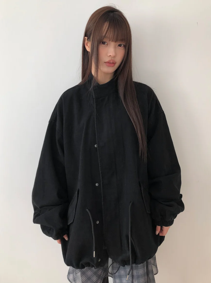 Retro Washed Workwear Jacket Women's Loose Silhouette Short Coat Autumn New Style Faux Denim Material Polyester Fiber 100%
