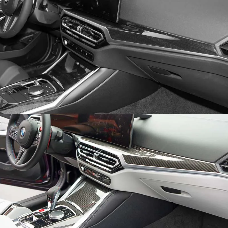 For BMW New 3 4 Series G20 G21 G22 I3 I4 Facelift 2022 2023 Car Center Console Dashboard Side Gear Panel Trim Dry Carbon Fiber