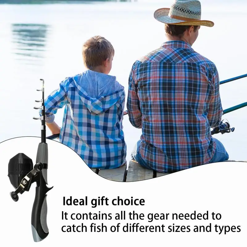 Kids Fishing Set Portable Tackle Box Fishing Kit 1.6m/5.25 Feet Telescopic Fishing Rod And Reel Combination Set With Bait Box