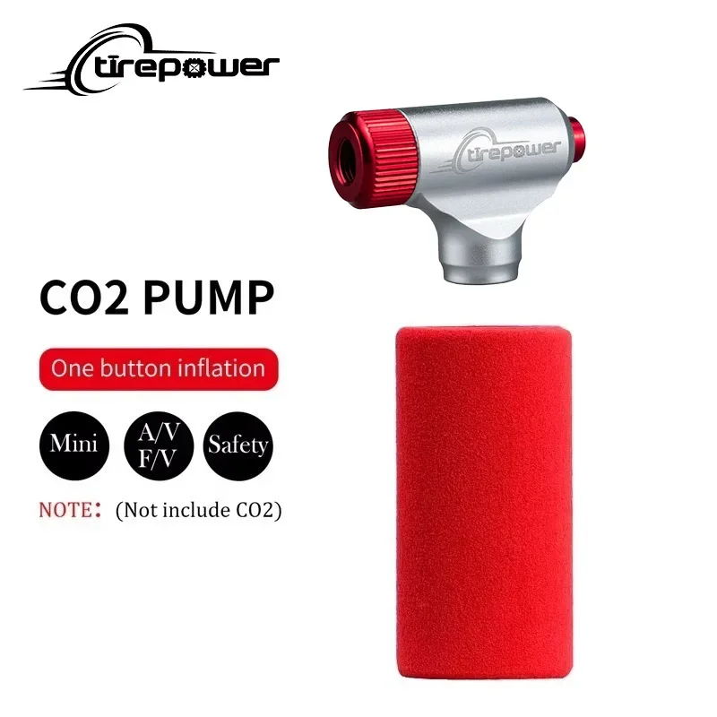 

Tirepower CO2 Inflators Mini Hand Pump for Bikes Tire Presta and Schrader Valve Bike Tire Pump for Road and Mountain Bicycles