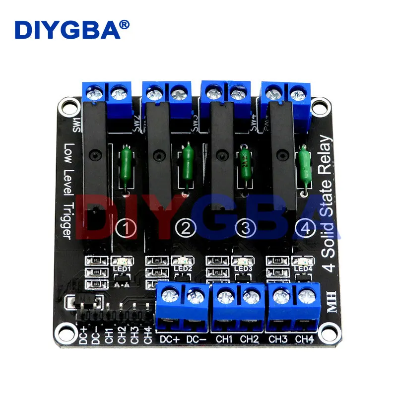 Low Level 5V 4-Kanal-Halbleiterrelaismodul SSR G3MB-202P 240V 2A Ausgang mit Resistiver Sicherung für Arduino 4-Wege