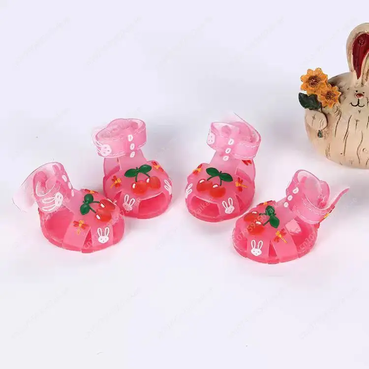 Dog Shoes Pet Summer Shoes Soft Bottom Slide Jelly Sandals Breathable