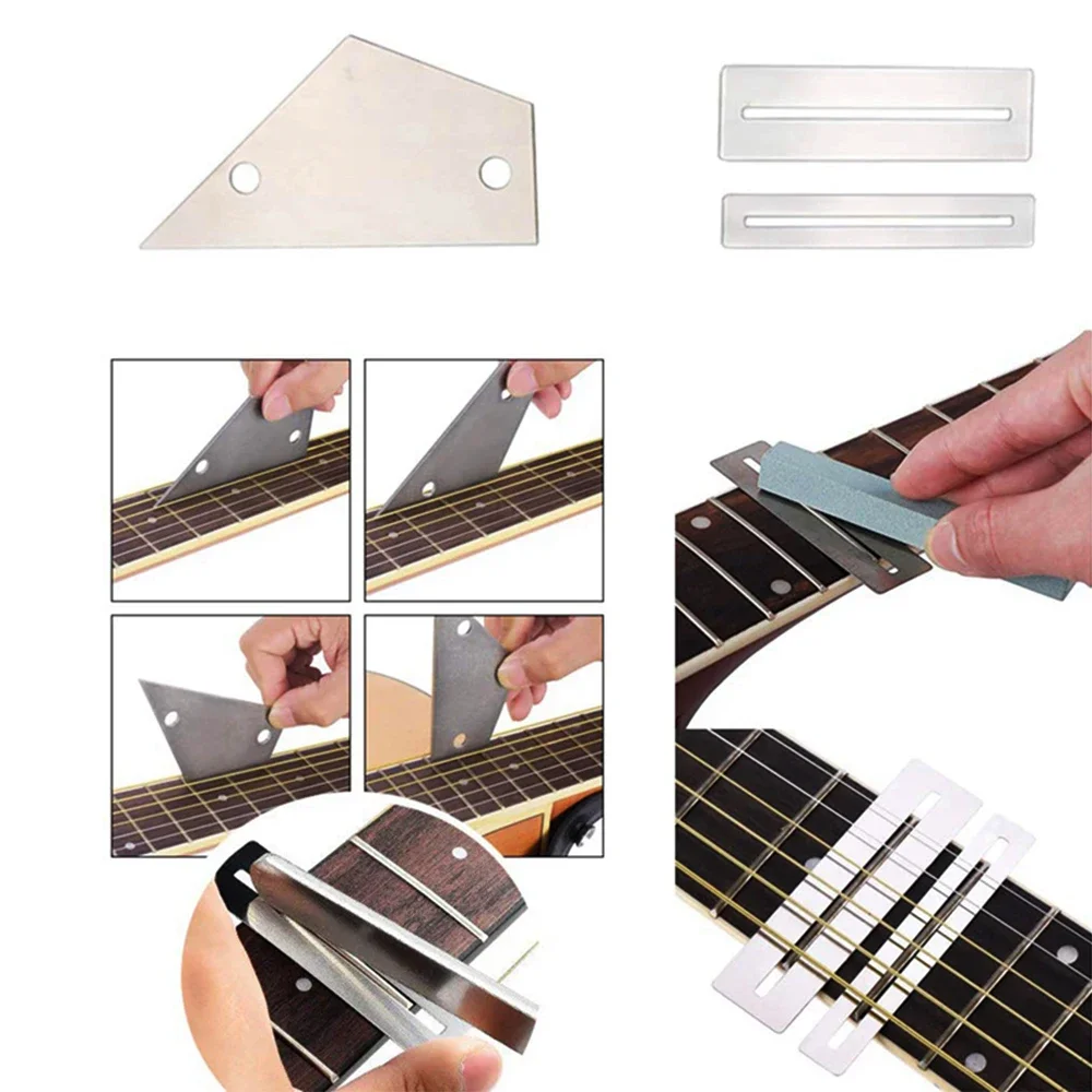 Guitar Maintenance Repair Tool Kit Tools String Organizer String Action Ruler Gauge Measuring Tool Hex Wrench Set Files Fin