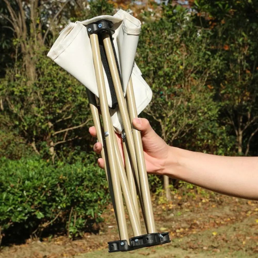 مقعد تخييم كبير الحجم قابل للطي وحامل عالي وخفيف الوزن ومحمول وجيب جانبي مع حقيبة حمل كرسي خارجي #2