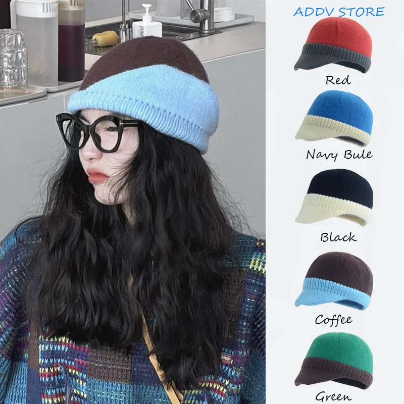 Warm Hats for Children Niche Color-block Boys' Knitted Beanie Winter Women's Beanie