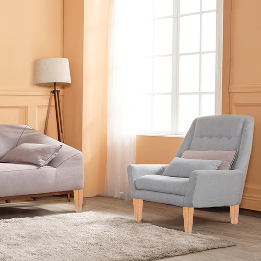 4 Buah Kaki Furnitur Kayu Solid Tinggi 6/10/15Cm Meja Kabinet Tempat Tidur Sofa Persegi Miring Kaki Pengganti Kursi dan Kaki Miring