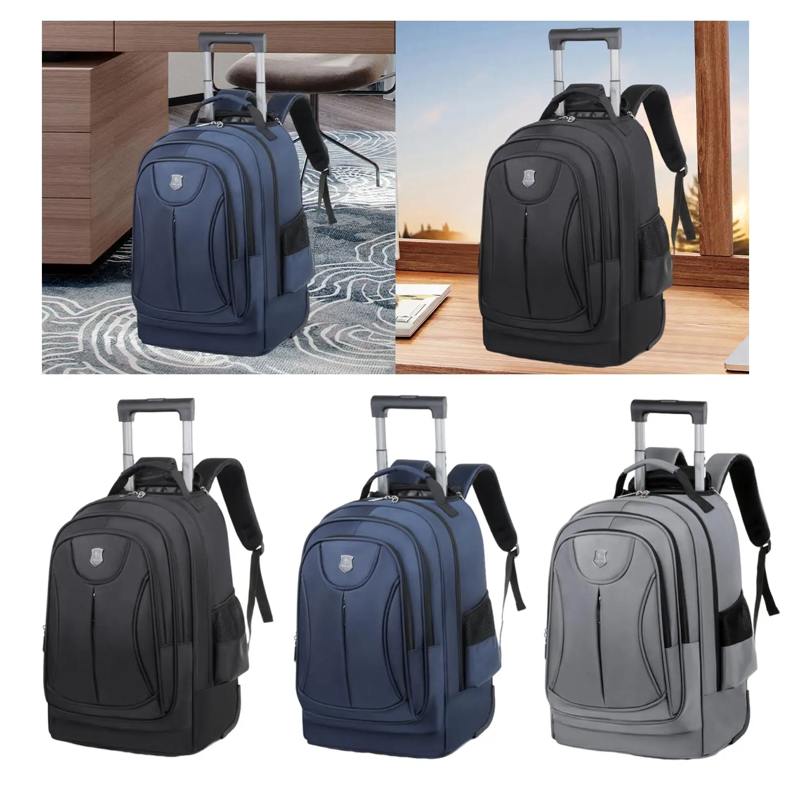 Rollrucksack, lässiger Tagesrucksack, Handgepäck, Laptop-Rucksack mit Rollen für Erwachsene, Kinder, Business, Flugzeug, Schule, Damen und Herren