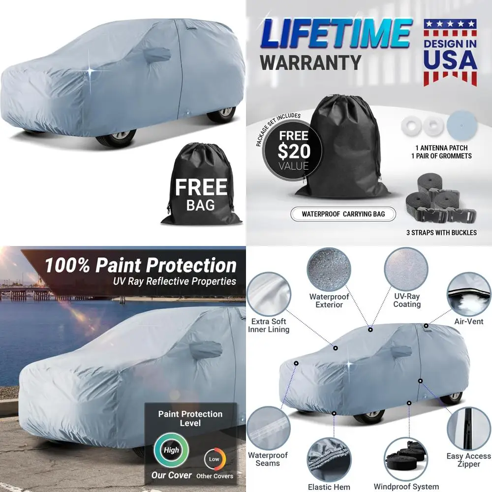 

Waterproof Full Exterior SUV Cover Form-Fit Padded Protection for 1995-2006 Chevrolet Tahoe 4-Door Automobiles