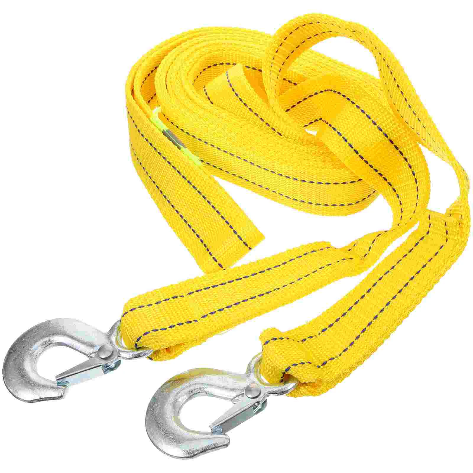 48m 5 Ton Car Trailer Rope Practical Outdoor Emergency Kit Polyester Double Layers Thicken Tow Rope (Yellow)