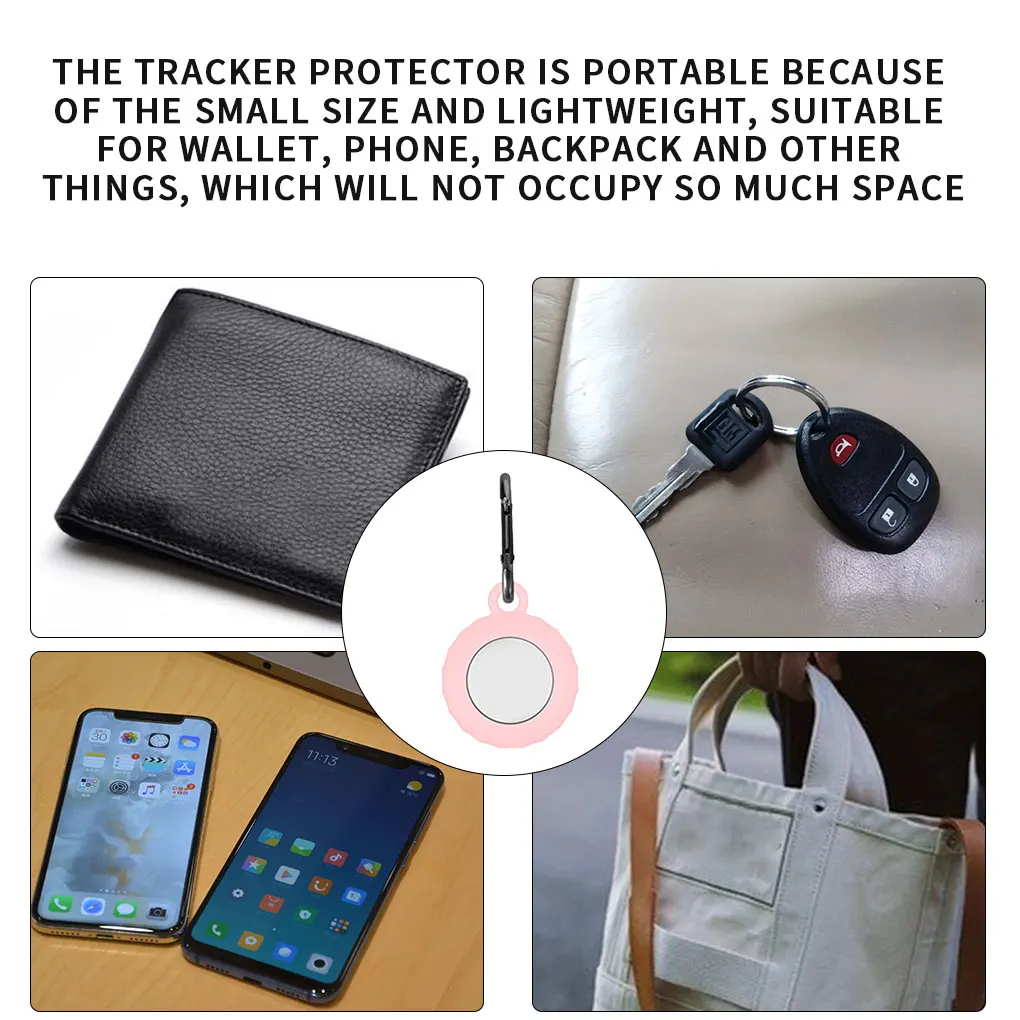 Tracker Schlüssel ring TPU Locator Fall runde tragbare Schutz abdeckung Ersatz für Airtags Pink