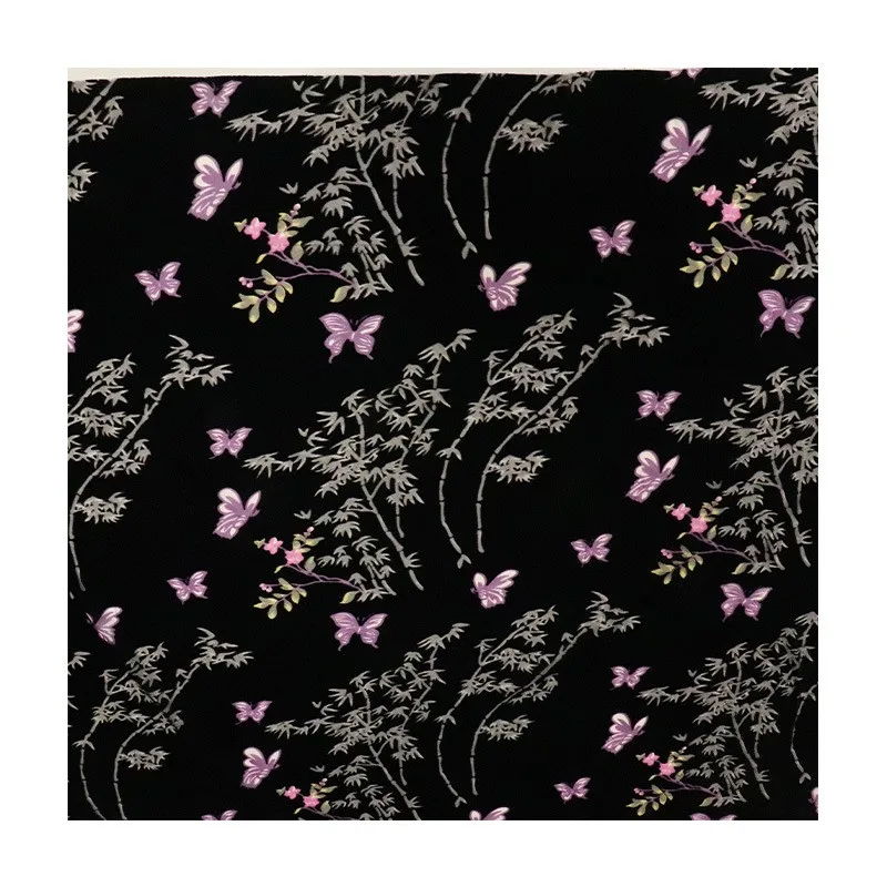 벨벳 브로케이드 비스코스 프린트 무늬가 있는 번트 패브릭 나이트가운 드레스 치파오