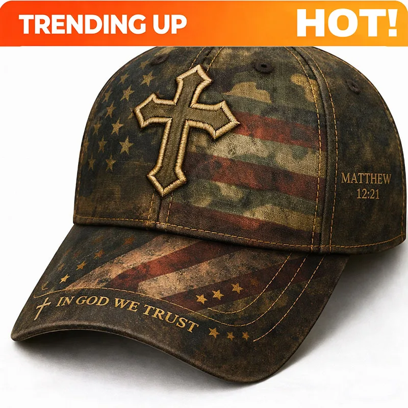 Custom Unisex Adjustable Cross Christian Cap Embroidered Holy Spirit Faithful Witness Divine Protection Savior Sacrifice All Sea