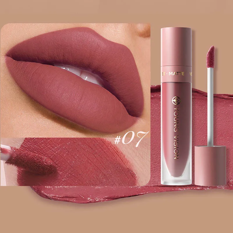 DUNUF 8-kleuren mat fluweel glad, eenvoudig aan te brengen lipgloss met vierkante buis, waterdichte driedimensionale opvullende lippenstift