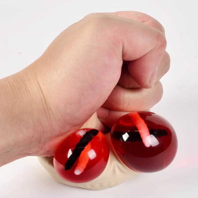 ของเล่นบีบฮาโลวีนสุดฮา ทำจาก TPR ยืดหยุ่น บีบแล้วคืนรูปเร็ว รูปทรงหัวโครงกระดูก น่ารักแบบตลก ตาโปน ของเล่นแกล้งเพื่อนในวันฮาโลวีน