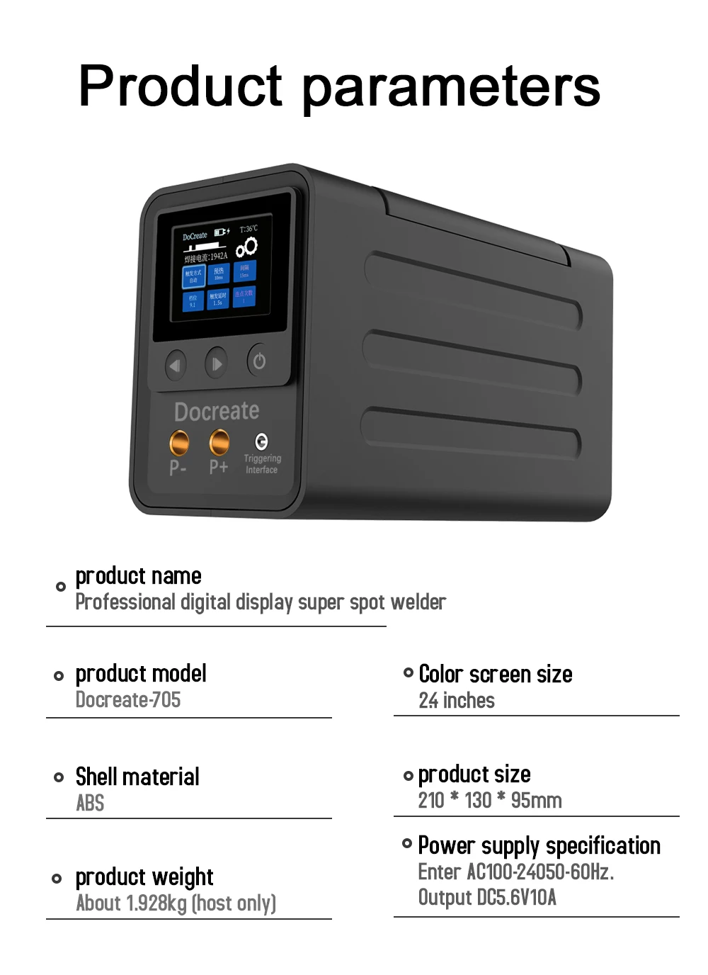 Farad Capacitor Storage Battery Spot Welding Machine Portable Small Spot Welder Tools LCD Digital Display 0.6mm Thickness