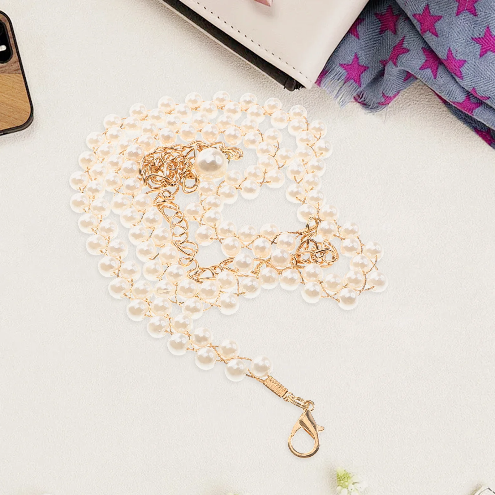 

Adjustable Faux Pearl Waist Chain Elegant Metal Body Jewelry for Women Fashionable Beach Party Dress Accessories