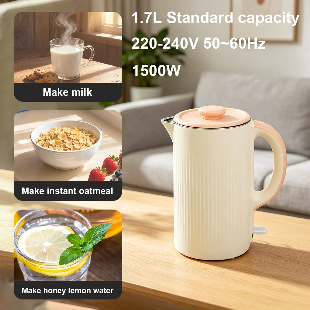 1.7L Food Grade Electric Kettle  1500W Fast Boiling Stainless Steel Water Kettle 220V  Home Appliance for Coffee Milk Tea