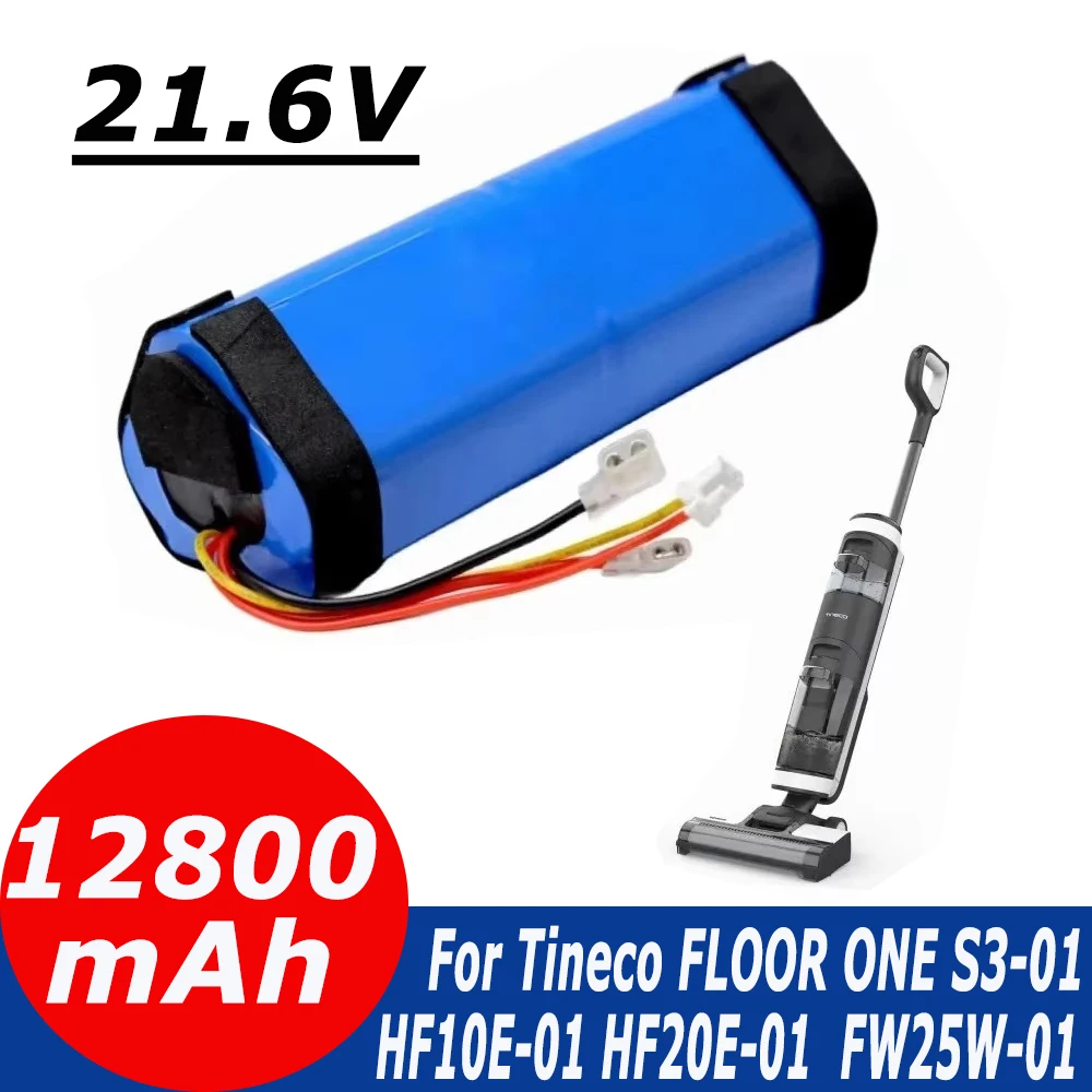 Original 21.6v 12800mAh for Tineco Floor OneS3 Wet and Dry Vacuum Cleaner 18650 Li-ion Rechargeable Batteries Pack