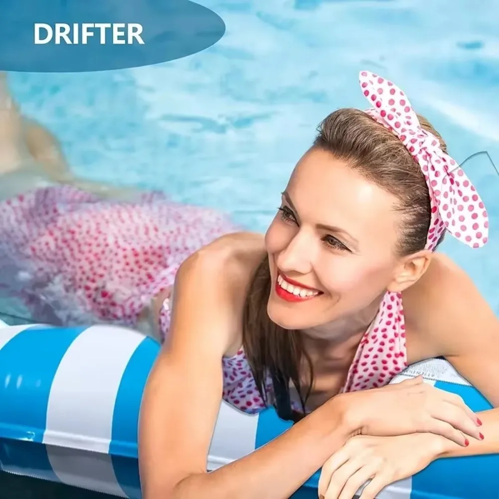 Schwimmen Wasser Sofa Aufblasbare Hängematte Schwimmende Matte für Erwachsene Schwimmbad Liegen Betten Faltbare Gestreifte Party Zubehör