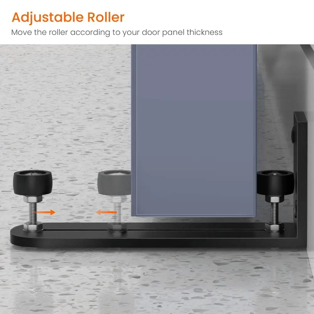 Wall-mounted Barn Door Floor Guide Adjustable Double Wheel Barn Door Swing Stop Easy Installation Carbon Steel Bottom Guide