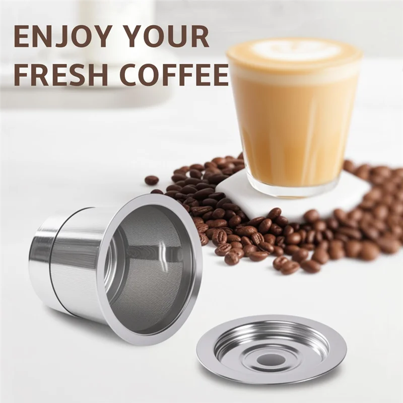 ABZA-استبدال كبسولة القهوة القابلة لإعادة الاستخدام للنينجا لصانع PB041 PB051 CFP101، 304 مرشحات كأس من الفولاذ المقاوم للصدأ