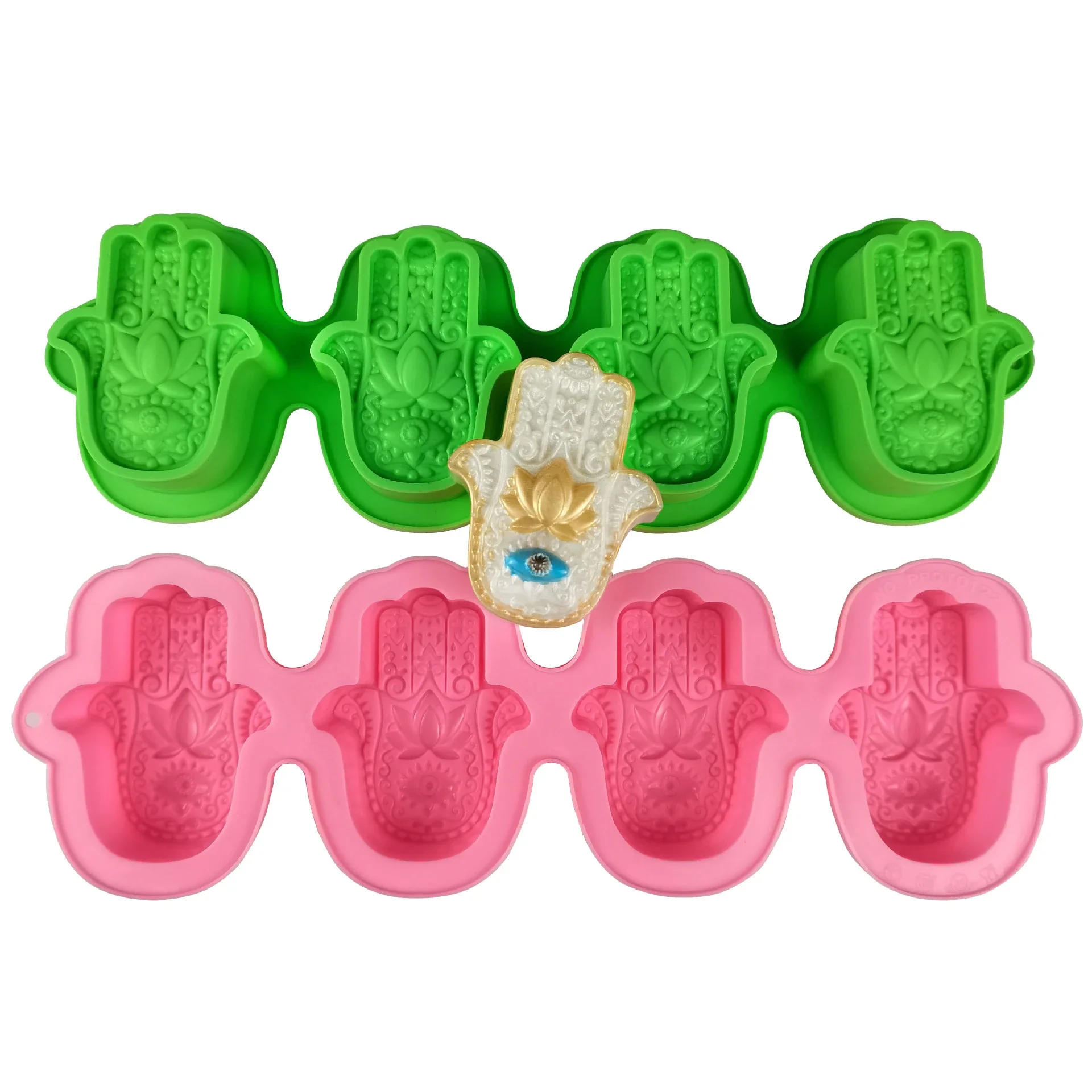 Moules à bougies HAMSA Lotus dans la paume Khamsah main bricolage moule à savon en silicone pour savon fabrication de bougies main de Fatima mascotte outil en résine