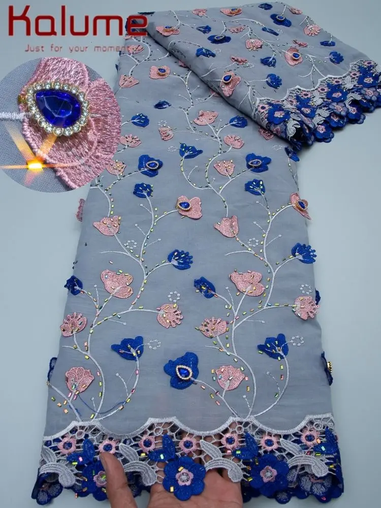 

Kalume African Chiffon Lace Fabric 2026 High Quality Material Nigerian French African Cotton Lace Fabrics For Women Wedding