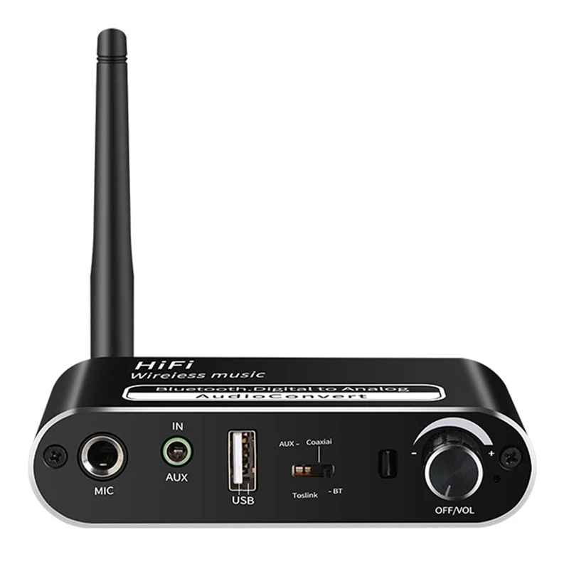 

Bluetooth аудиоприемник USB-микрофон без потерь, оптоволоконный коаксиальный адаптер преобразования цифро-аналоговой музыки 5,1, аксессуары, детали