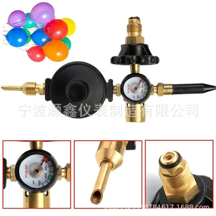 BEST G5/8,CGA580 All Copper Large Double Outlet Helium Inflation Balloon Pressure Reducing Valve Helium Inflation Tool 2025