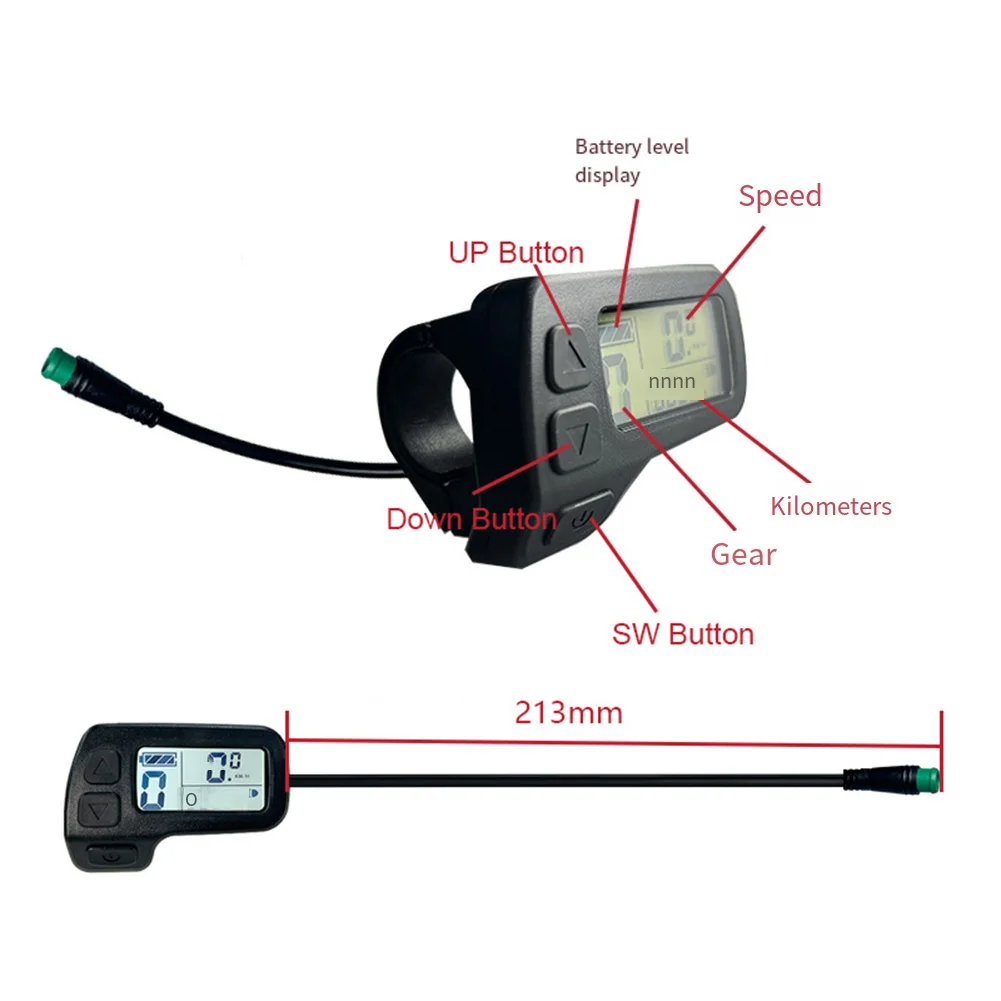 

ЖК-экран для электровелосипеда LCD11 36В 48В с 5-контактным водонепроницаемым разъемом, совместимый с моделями контроллеров