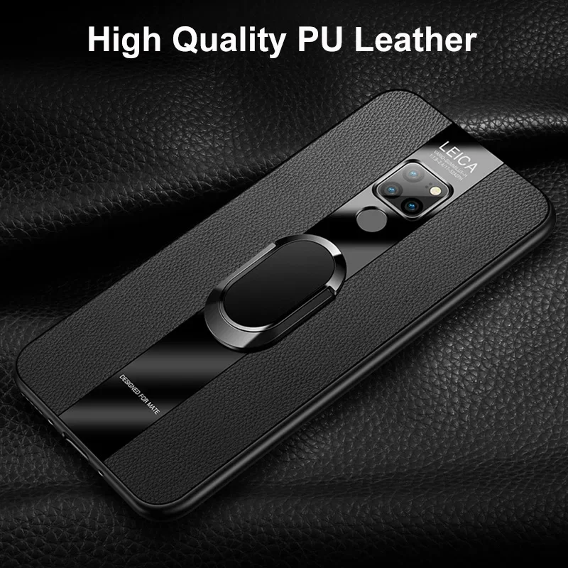 Luksusowe etui ze skóry PU do Huawei Mate 9 10 20 Pro 20 20x5G pokrowiec na pierścień silikonowe etui do telefonu Huawei Mate 10 20 Lite Coque