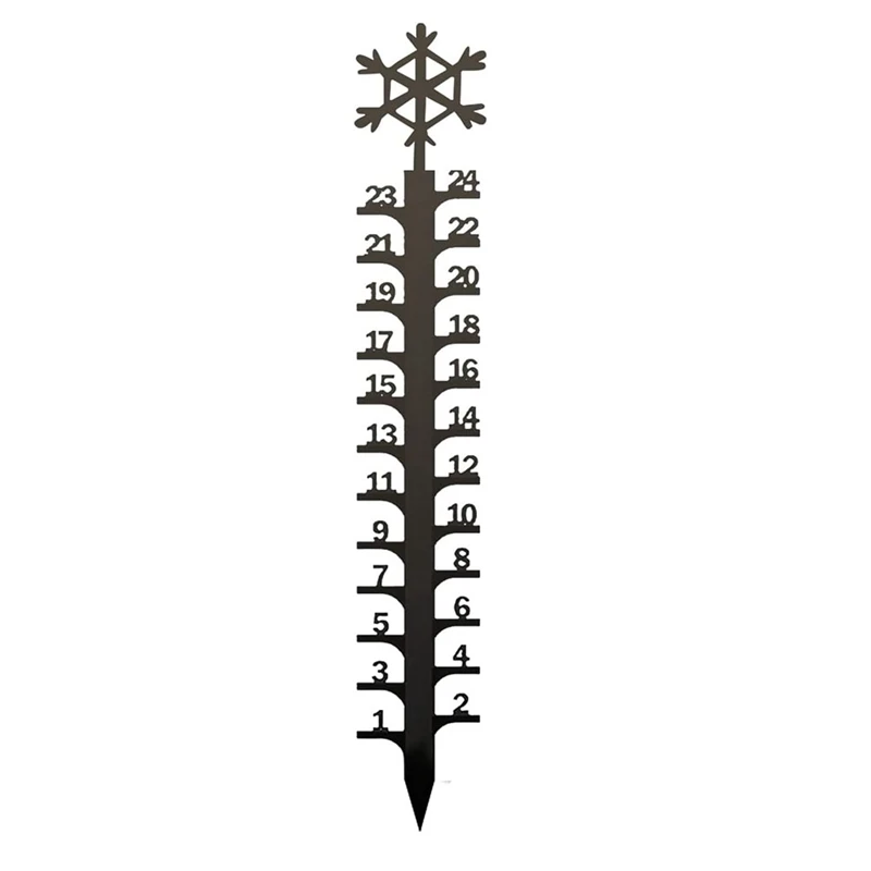 

Outdoor Snow Gauge 24 Inch Iron Art Snow Gauge Detachable Christmas Snowflake Snowfall Measuring Gauge Easy Install