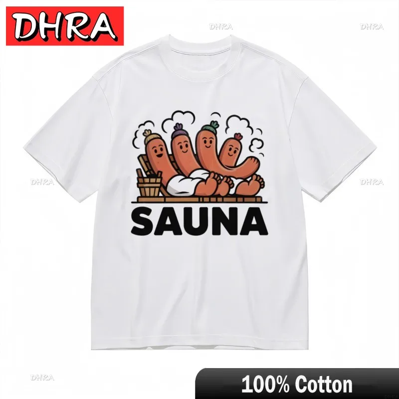 تي شيرت نسائي كلاسيكي مقاس كبير يسمح بالتهوية تي شيرت بخاري ممتع مع نقانق سعيدة تي شيرت ملابس الشارع الشهير تي شيرت صيفي بنمط تي شيرت