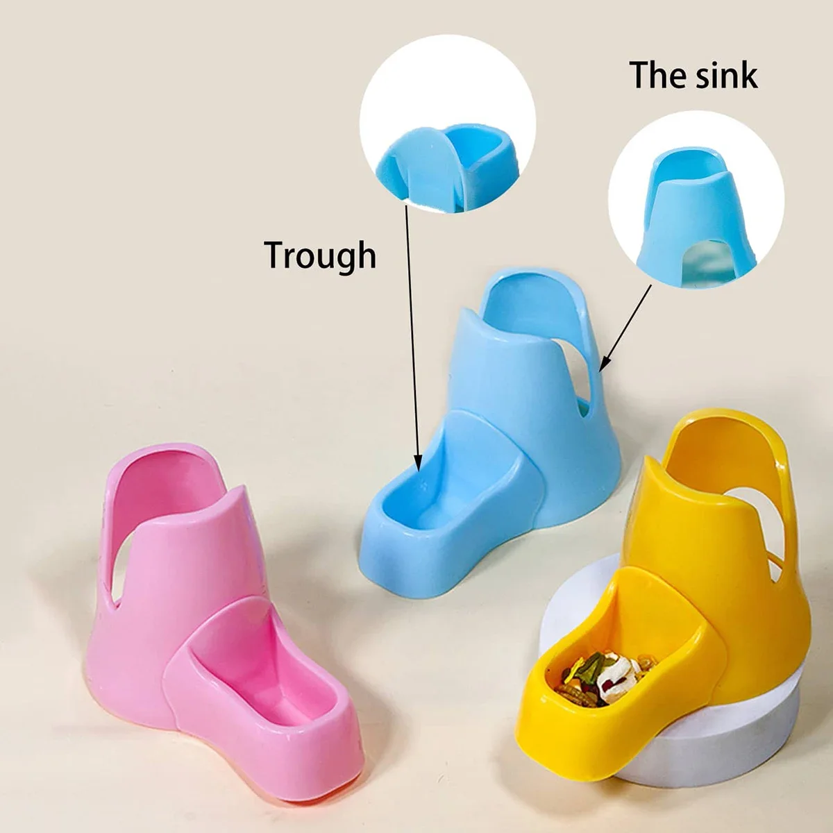 1pc - Pet supplies Hamster kettle drinking feeder ball feed automatic watertight eating and drinking