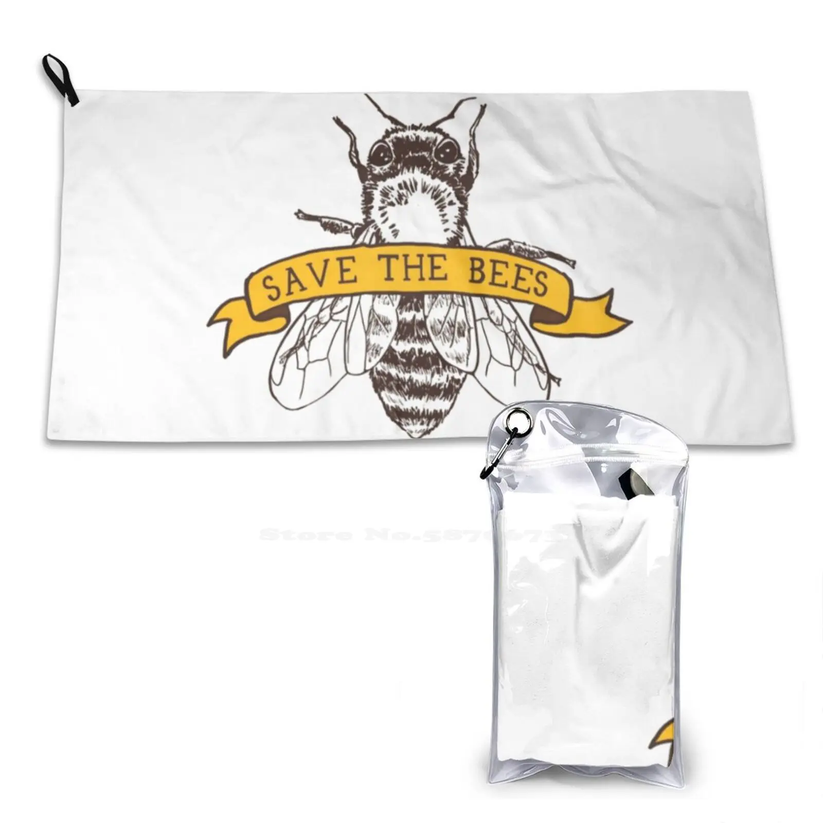 Save The Bees! Quick Dry Soft Face Towel Home Outdoor Veganism Animal Rights Ethical Animals Honeybee Health Food Animal