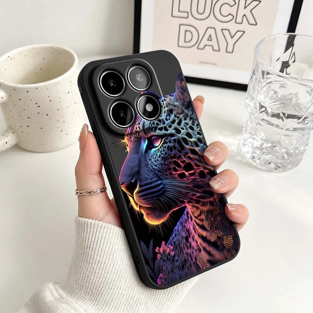 Panther Leopard Head For Xiaomi Mi 17 15 15T 14T 14 13 13T 12 12T 12S 11 Lite Pro Ultra 5G Black Soft Cover Phone Case