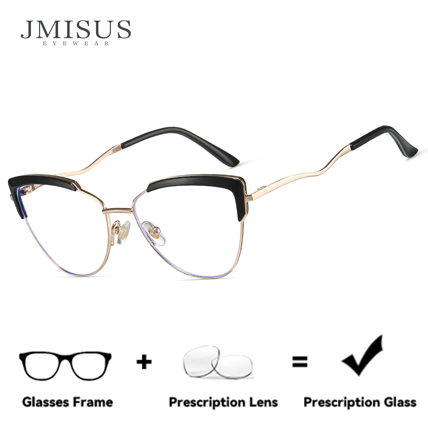 

Модные квадратные прогрессивные мультифокальные очки JMISUS для женщин, с защитой от синего света, в форме кошачьего глаза, с диоптриями