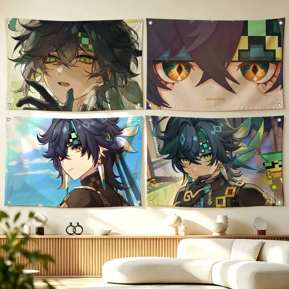 G-Genshin Impact K-Kinich  Flags for Bedrooms Home Decor Items Outdoor Decors Garage Decoration Flaga