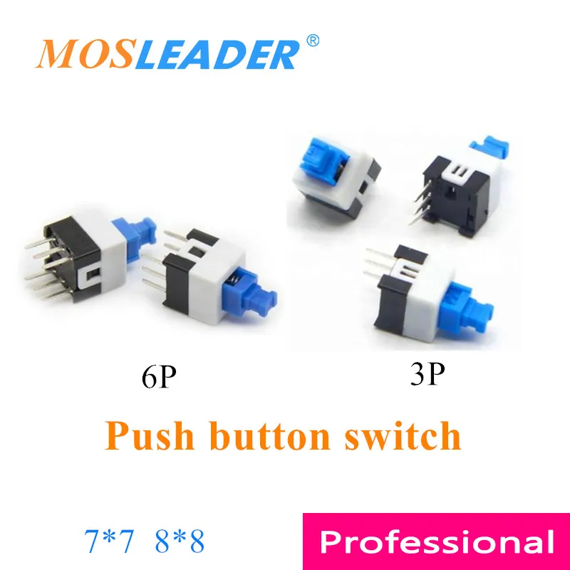 Mosleader 키 스위치 푸시 단추 스위치, 자동 잠금 스위치 없음, 7x7, 8x8, 7x7, 8x8, 6P, 3P, DIP6, DIP3, 1000 개