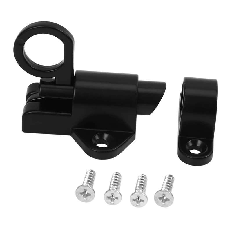 Top Deals 10X Aluminum Alloy Security Automatic Window Gate Lock Spring Bounce Door Bolt Latch, Black