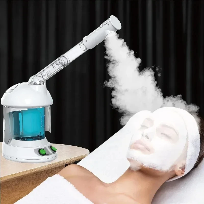 Nano Ionic Face Steamer with Extendable Rotating Arm Portable Facial Steamer for Personal Care at Home or Salon