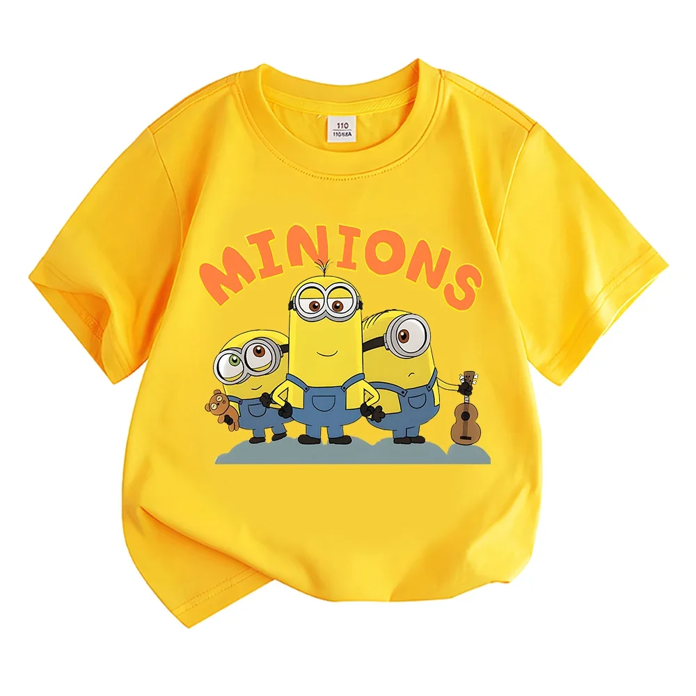 Kids Summer Cotton T-shirt Hot Movie Minions Printed Baby Clothes Boys Girls Children T-shirt Funny Short Sleeve Streetwear Y2k