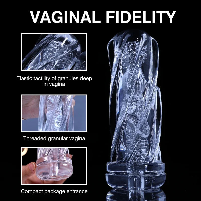 Transparent Masturbation Cup Adult Sex Toys for Men Reusable Pocket Vagina Male Masturbator Penis Massager Endurance Exercise