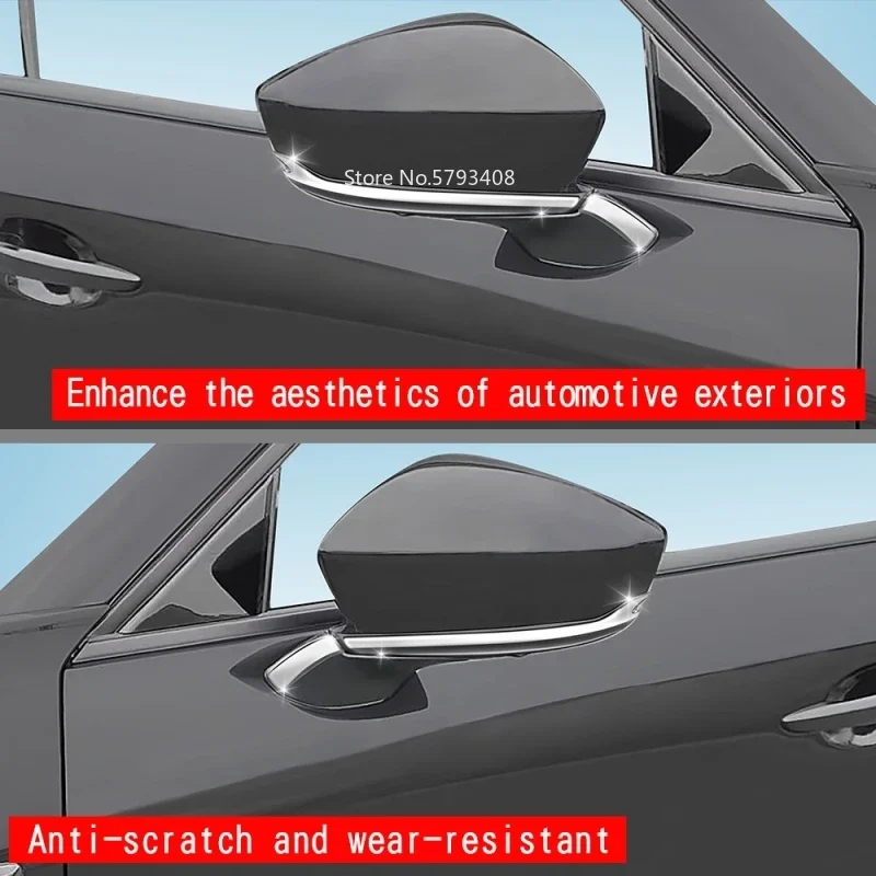 For Mazda CX-60 CX60 CX 60 2022 2023 2024 ABS black Rearview Mirror Anti friction Strip Moulding Frame Cover Trim Accessories