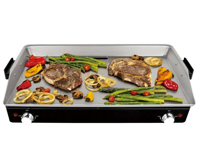 

electric ceramic hot plate with deep grill, with two burners temperature control 1800W
