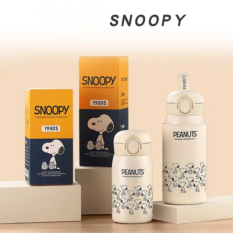 

New Snoopy Thermos Cup 316 Stainless Steel Boys and Girls High-looking Mini Water Cups Pop-top Direct Drinking Cup Birthday Gift